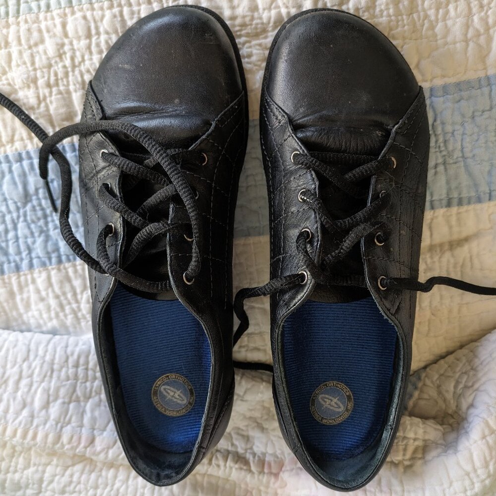 Dansko Emma Lace-Up Leather Black Walking Shoes Sz EU 40 / US 9